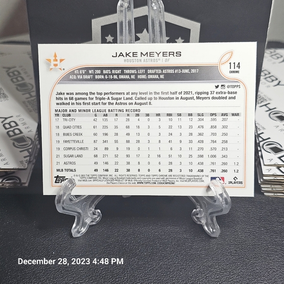 ⚾ N/M! Jake Meyers (RC) 22' Topps Chrome [Sepia Refractor] Card#114 🏆Astros - Picture 2 of 2